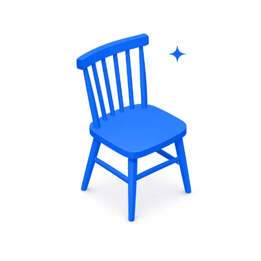 Isometric blue 3D chair model