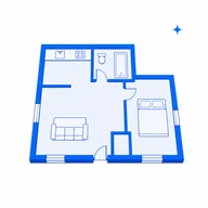 Blue floorplan drawing